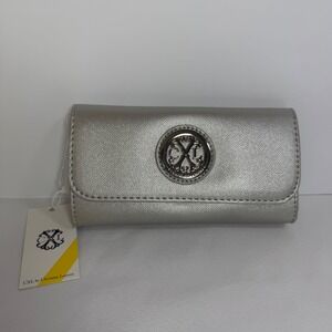 CXL Christian Lacroix Silver Clutch Wristlet Wallet NWT Bali Caviar Luxury Bling